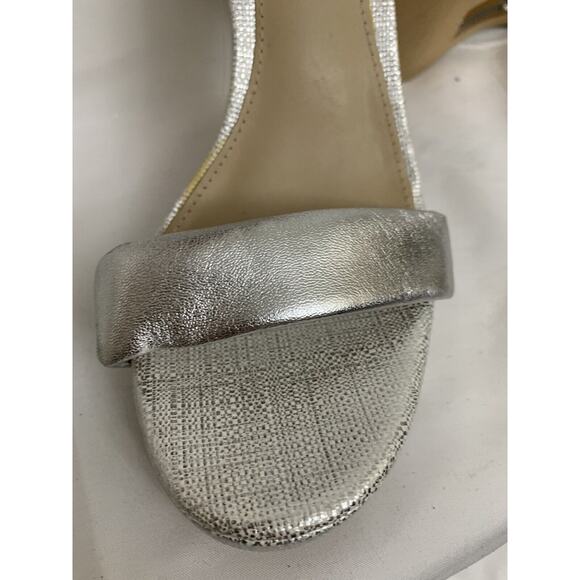 Sam Edelman Silver Strappy Heels Womens 6 Sparkly - Picture 4 of 7